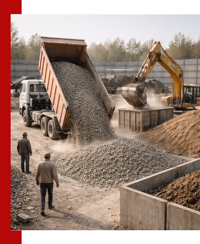 Доставка нерудных материалов с погрузкой и разгрузкой в Краснотурьинске