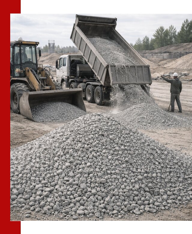 Доставка известнякового щебня фр. 5–20 в Краснотурьинске