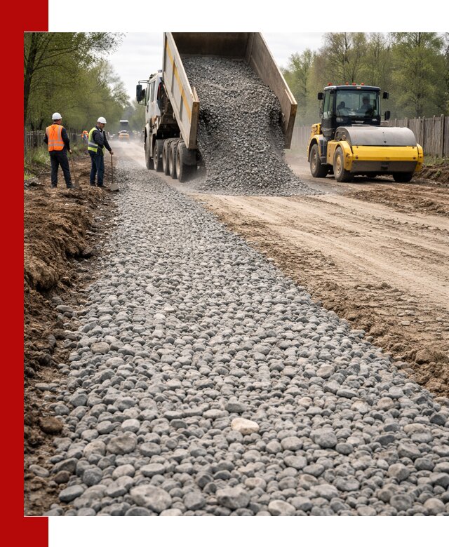 Доставка щебня для отсыпки дорог в Краснотурьинске высокого качества