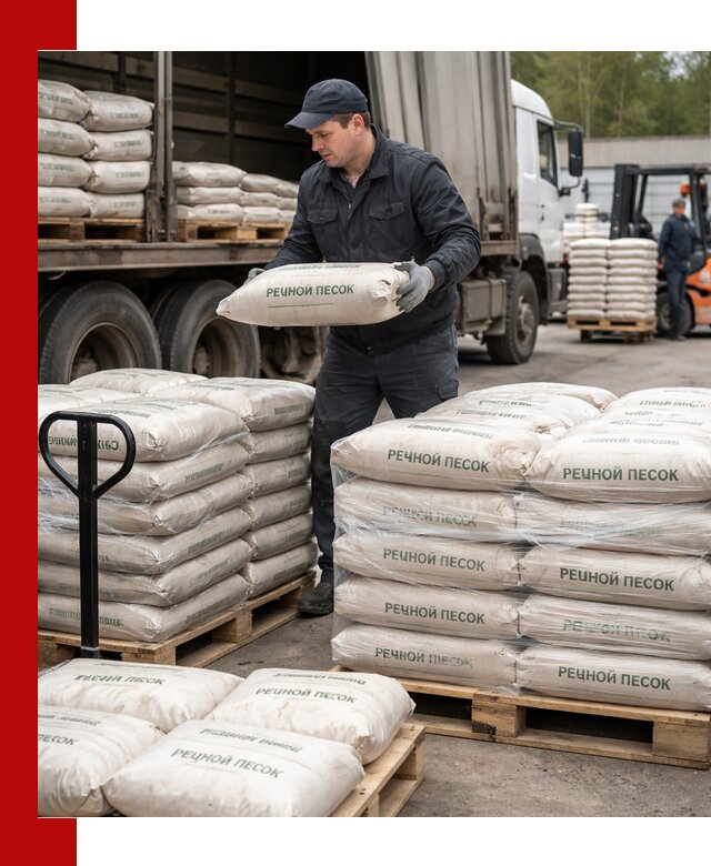 Речной песок в мешках с доставкой в Краснотурьинске