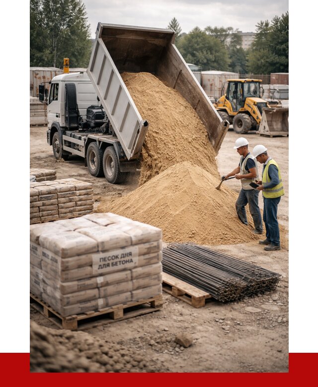 Песок для бетона в Краснотурьинске от 2658 р. с доставкой, ПРОНЕРУДКту