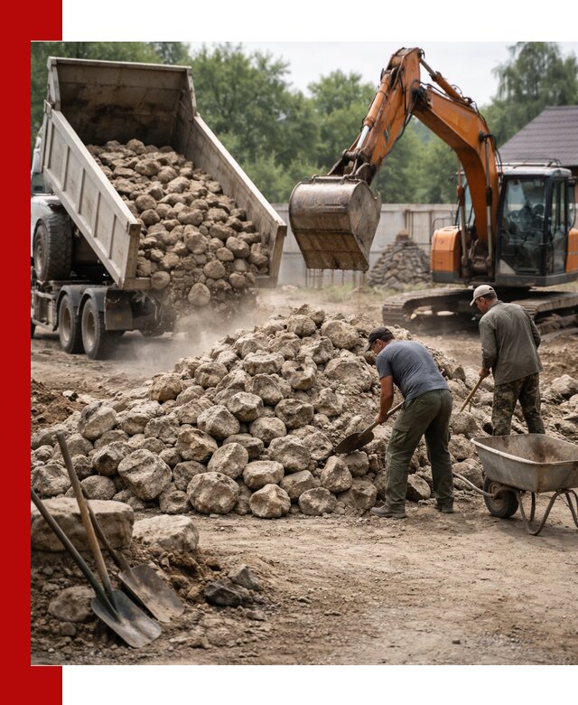 Доставка и разгрузка бутового камня в Краснотурьинске