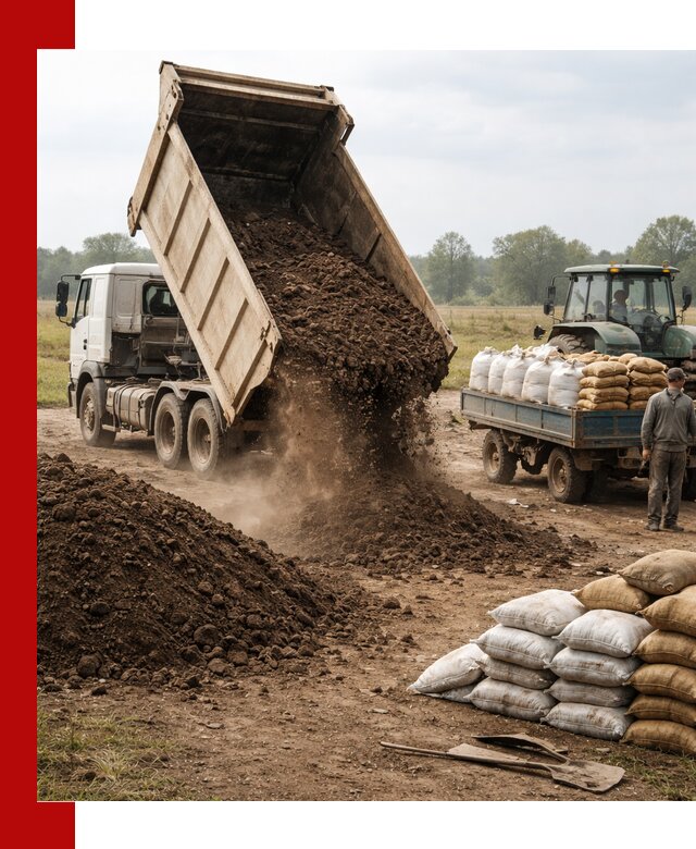 Доставка грунта и удобрений оптом в Краснотурьинске для сельхоз и строительства