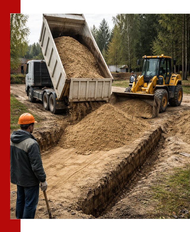 Доставка песчаного грунта в Краснотурьинске для строительных работ