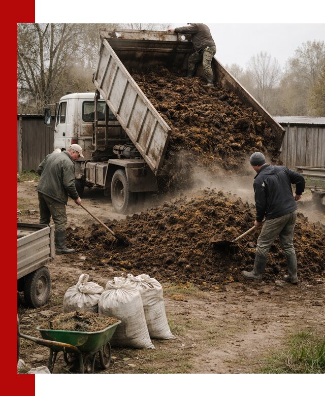 Доставка коровьего навоза самосвалом в Краснотурьинске