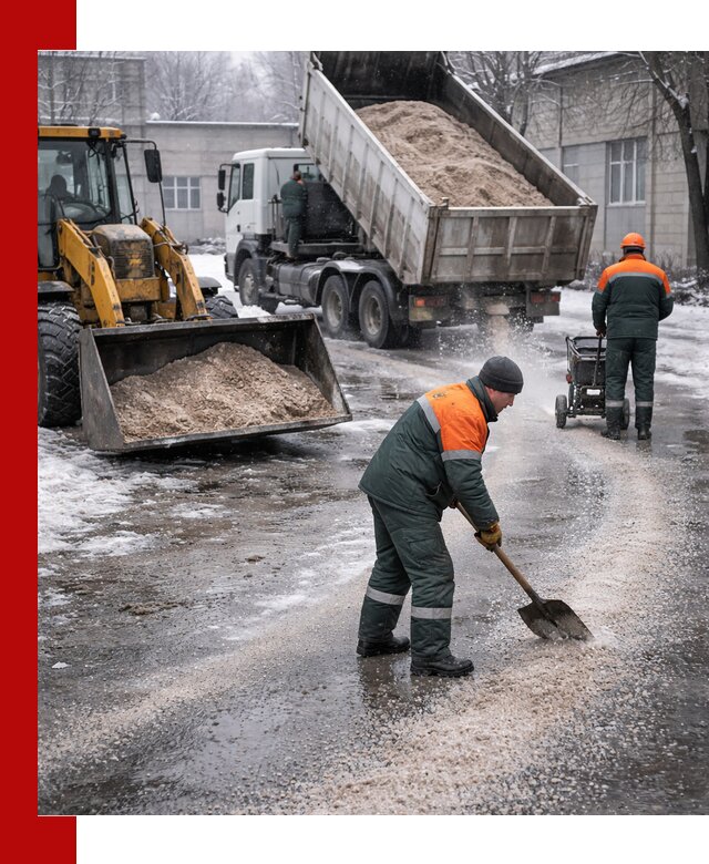 Реагент против гололеда с доставкой и нанесением в Краснотурьинске