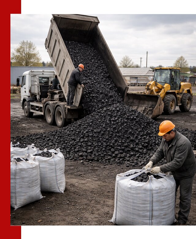 Доставка каменного угля в Краснотурьинске оптом и в розницу