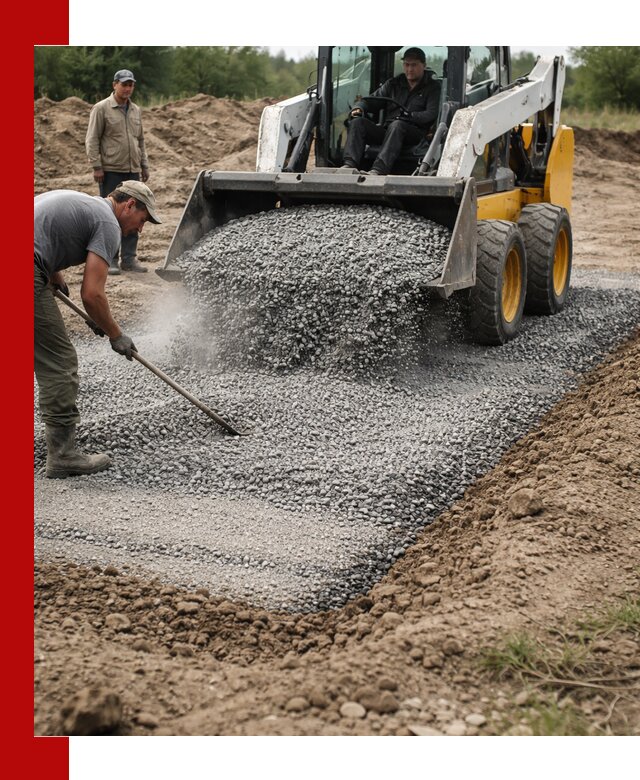 Устройство щебеночной подушки в Краснотурьинске для дорог и фундаментов